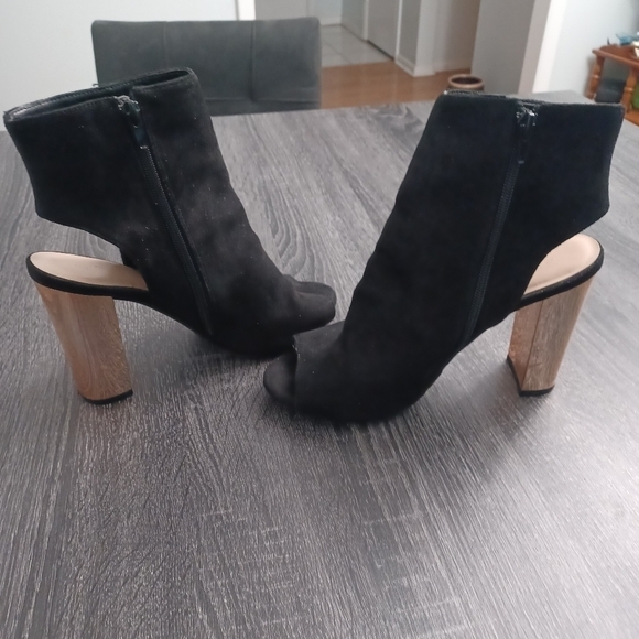 Wild Diva Shoes - Black/RoseGold - Open Toe/ Open Heel W Sz 9